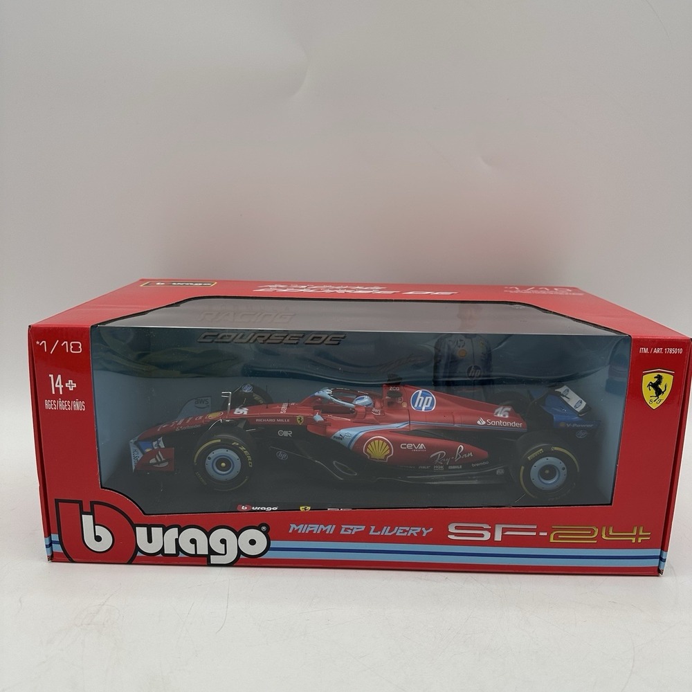Ferrari SF-24 Miami GP #16 Charles Leclerc F1 2024 1/10Bburago Die-cast Car New